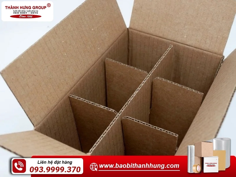 Cấu tạo của thùng carton có vách ngăn bao gồm 2 phần chính