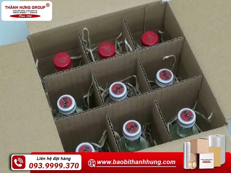 Thùng carton có vách ngăn giúp dễ dàng phân loại hàng hóa
