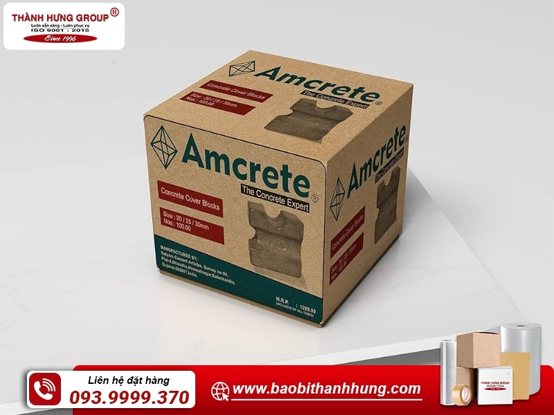 Thùng carton đựng gạch trọng lượng nhẹ, dễ vận chuyển.