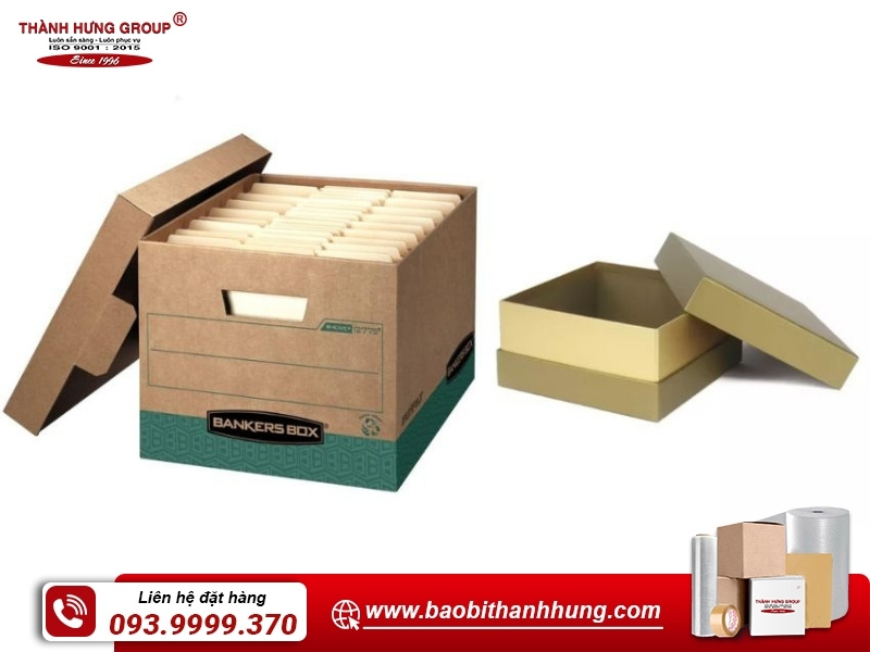 Hộp/ thùng carton âm dương đều có cấu tạo gồm hai phần