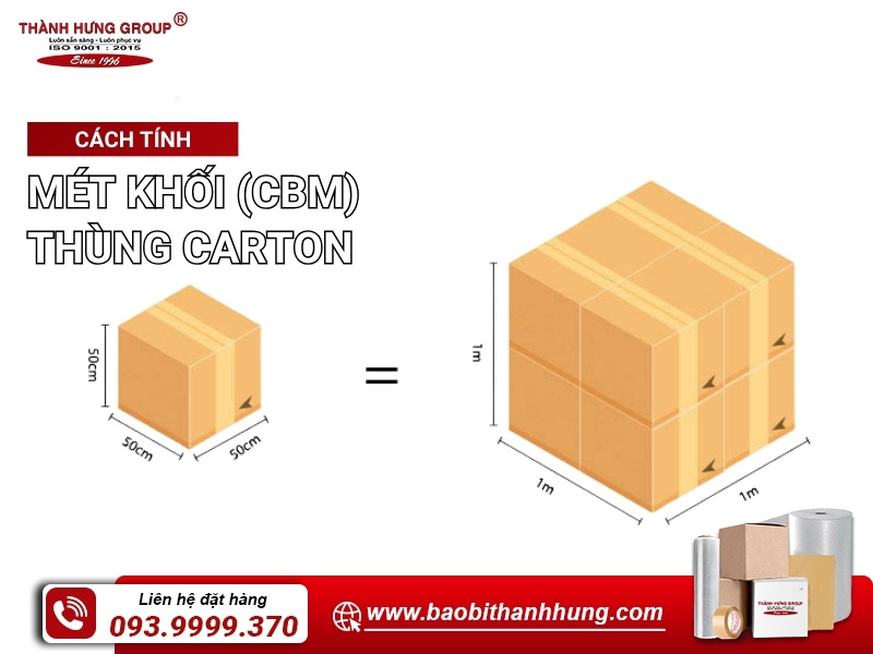 Cách tính mét khối CBM thùng carton