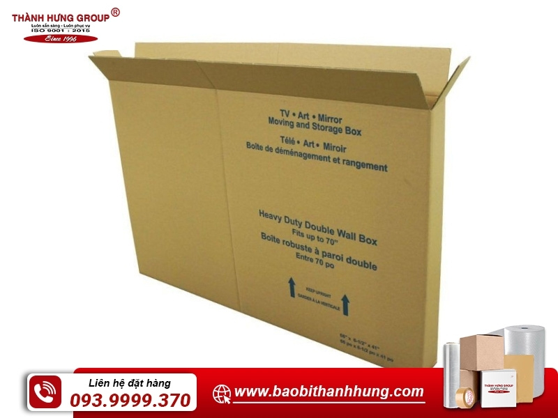 Thùng carton đựng tivi nắp đối khẩu