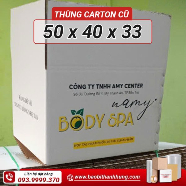 Thùng carton cũ 5 lớp 50x40x33 giá rẻ