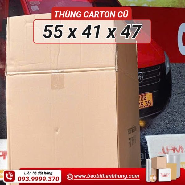Thùng carton 5 lớp cũ 55x41x47 giá rẻ