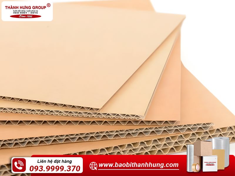 Cấu tạo giấy carton 3 lớp.