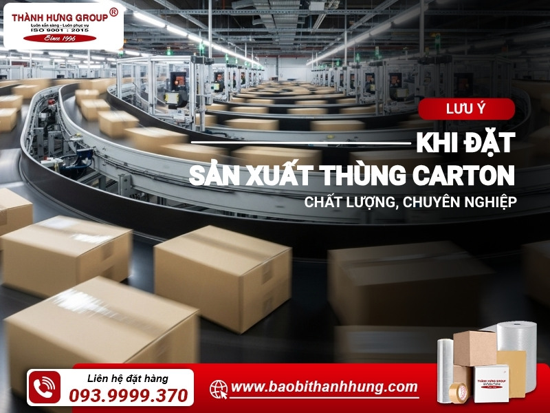 lưu ý khi đặt sản xuất thùng carton
