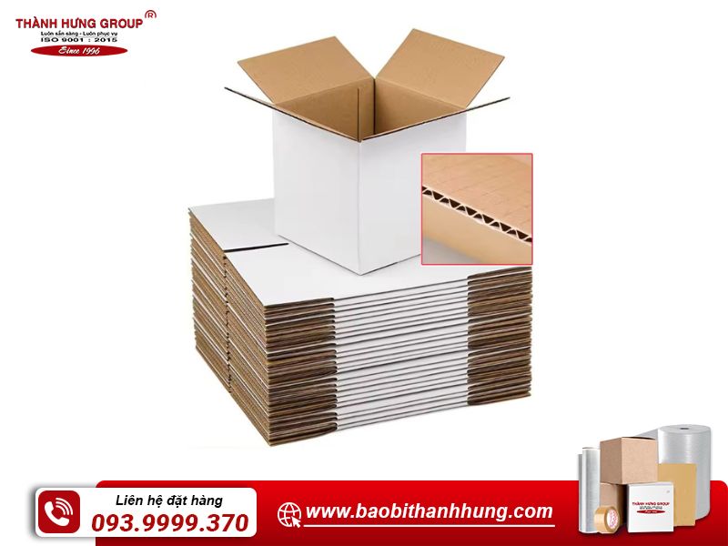 Thùng carton 3 lớp đóng gói hàng nhẹ, hàng tiêu dùng, mỹ phẩm…