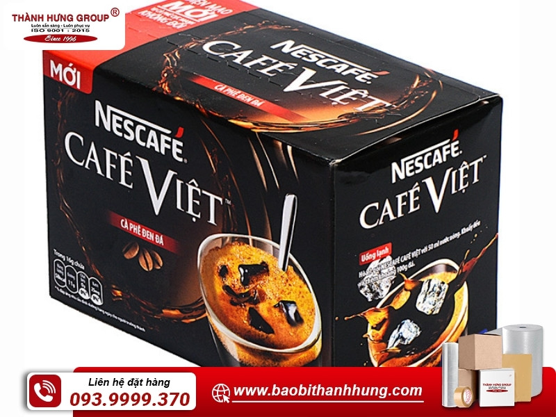 Hộp carton đựng cafe dạng gói.