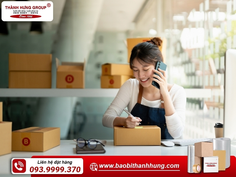 Quy trình đặt sản xuất thùng carton đựng dưa hấu tại Bao Bì Thành Hưng