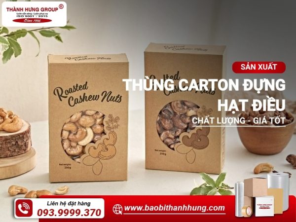thùng carton đựng hạt điều