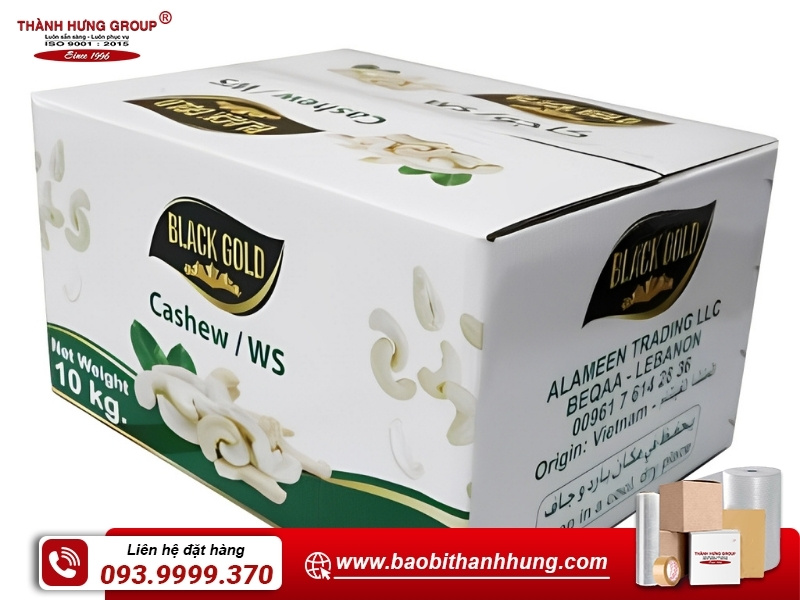 Thùng carton đựng hạt điều đẹp, chất lượng tại Bao Bì Thành Hưng.