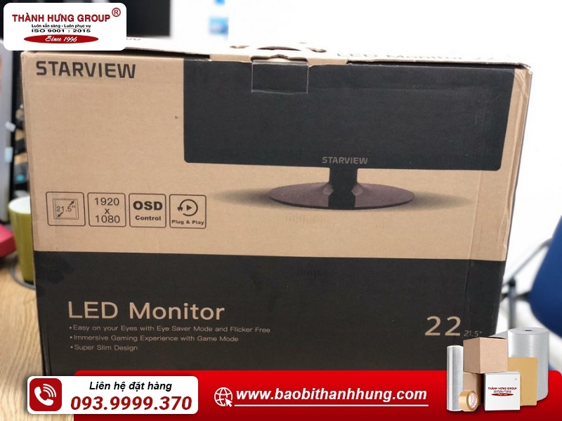 Thùng carton đựng màn hình máy tính có thiết kế chắc chắn