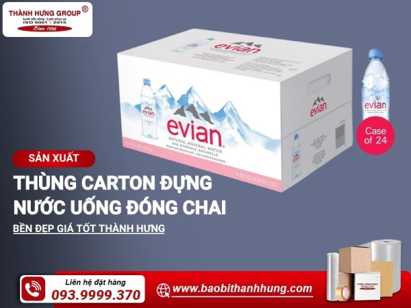 thùng carton đựng nước uống đóng chai