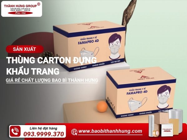 thùng carton đựng khẩu trang