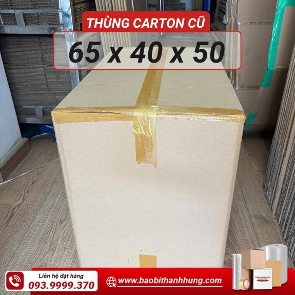 Thùng carton cũ 5 lớp 65x40x50cm