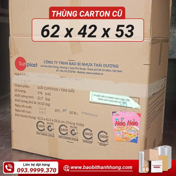 Thùng carton cũ 62x42x53 5 lớp