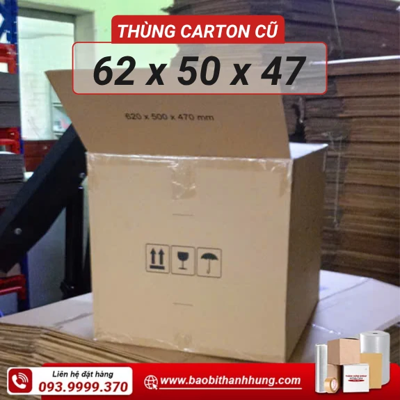 Thùng carton 62 x 40 x 47 cm 3 lớp