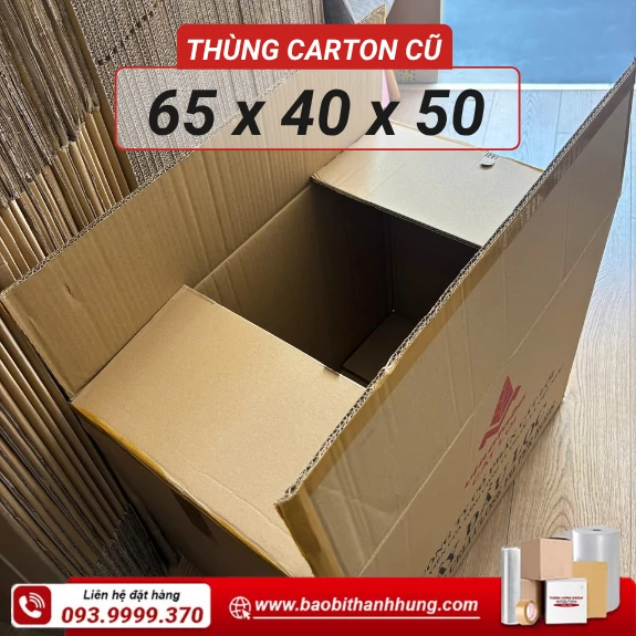 Thùng carton cũ 65x40x50cm 5 lớp Cây Đầu Lọc