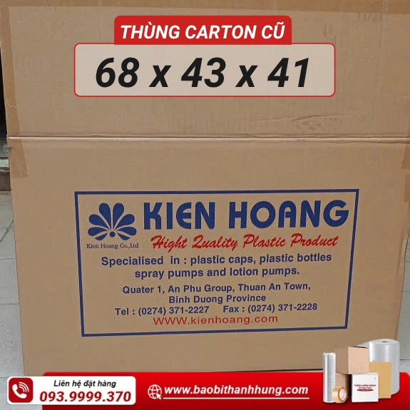 Thùng carton cũ 68x43x41 cm 3 lớp