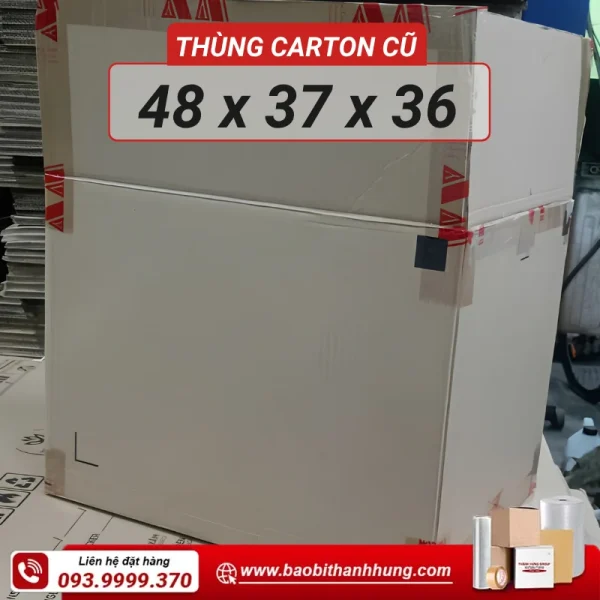 Thùng carton cũ 3 lớp 48x37x36 cm