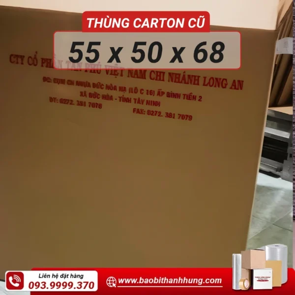 Thùng carton cũ 55x50x68 cm 5 lớp