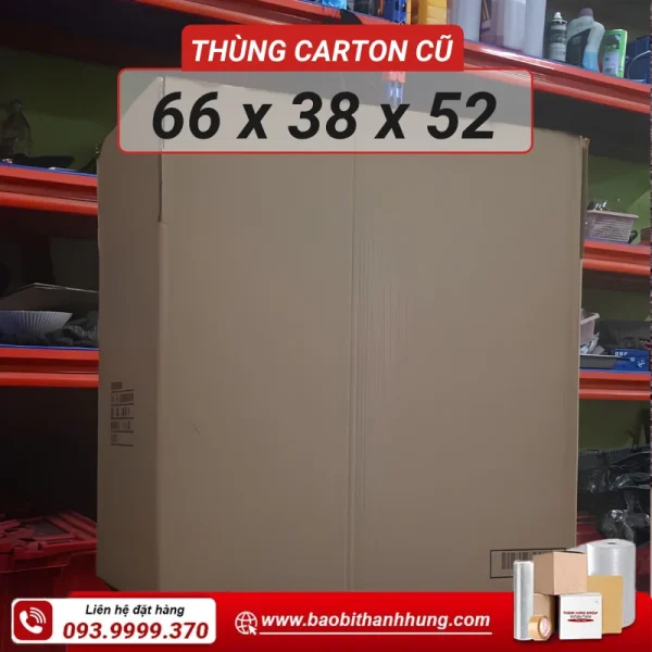 Thùng carton cũ 66x38x52 cm 5 lớp